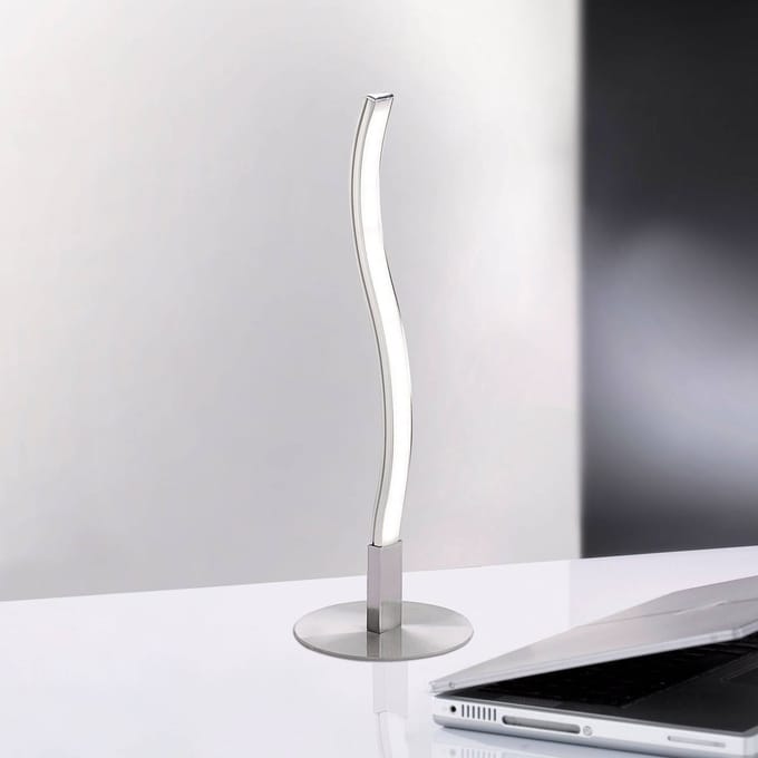 JUST LIGHT. GmbH LED tafellamp Wav 3.000K 30cm staal
