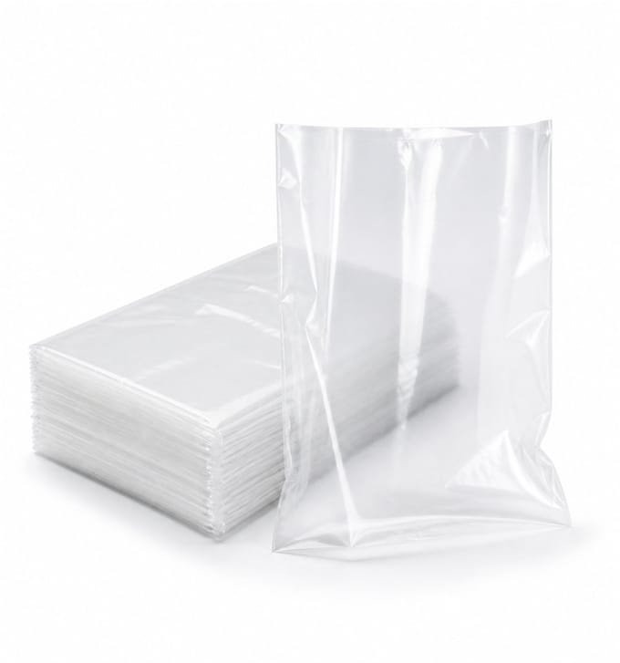 Inpakr Transparante LDPE Zakken met Zijvouw - 1000 Stuks - 20 x 4 x 50 cm - 20 Micron
