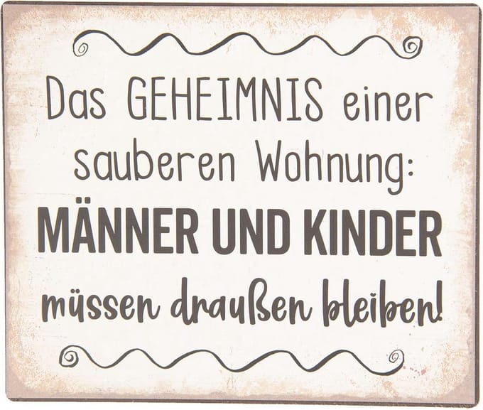 Clayre & Eef Tekstbord 15x13 cm Wit Zwart Metaal