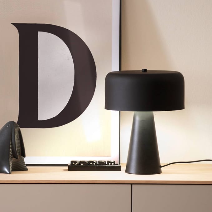 Schöner Wohnen Tafellamp PENTO, zwart, hoogte 35 cm, metaal, E27