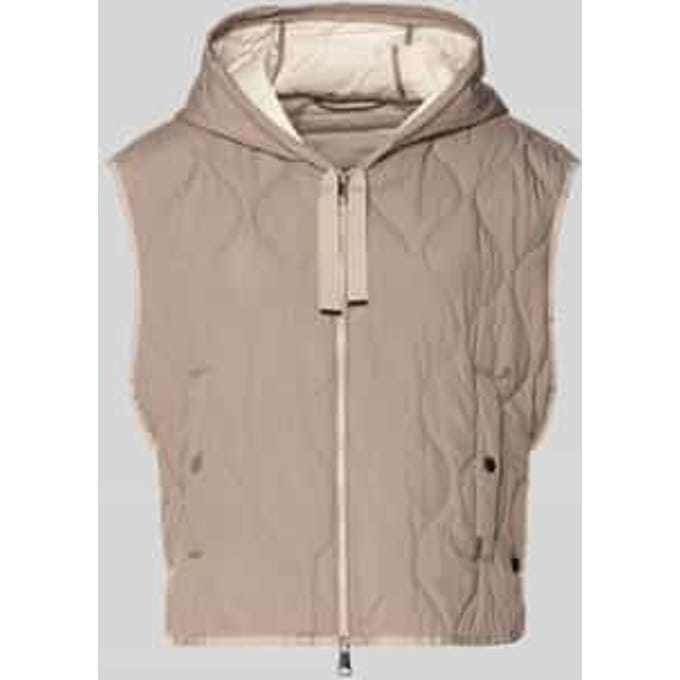 'Bodywarmer met capuchon en tweewegritssluiting'