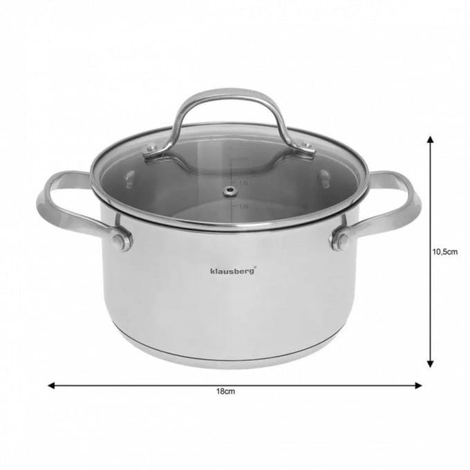 Klausberg 7212 - kookpan met deksel - prestige II - 2,5L - Ø18 cm