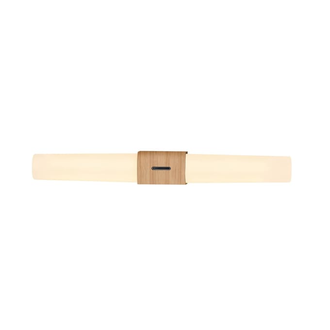 Nordlux Helva double basic-wandlamp-IP44-LED module-houtkleurige foil