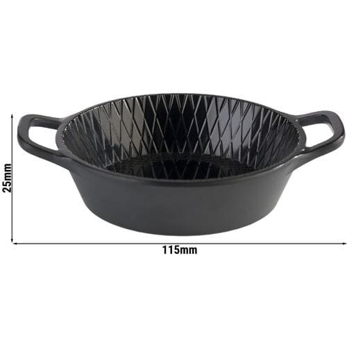 GGM Gastro (60 Stück) Schale - MINI - Melamin - 70ml - Ø 85mm - mit Tragegriffen - Schwarz