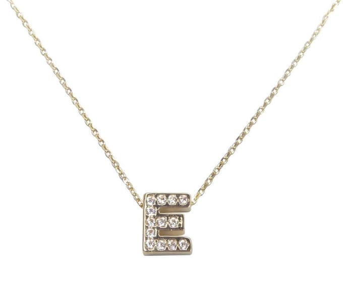 Gouden ketting met E zirkonia hanger
