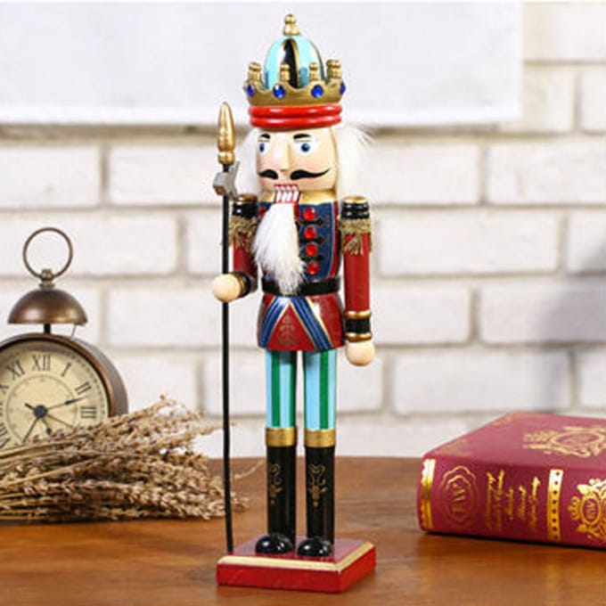 Fabriek direct 30cm notenkraker marionet soldaat decoratie creatieve decoratie cadeau spot Asuit zwaard beige