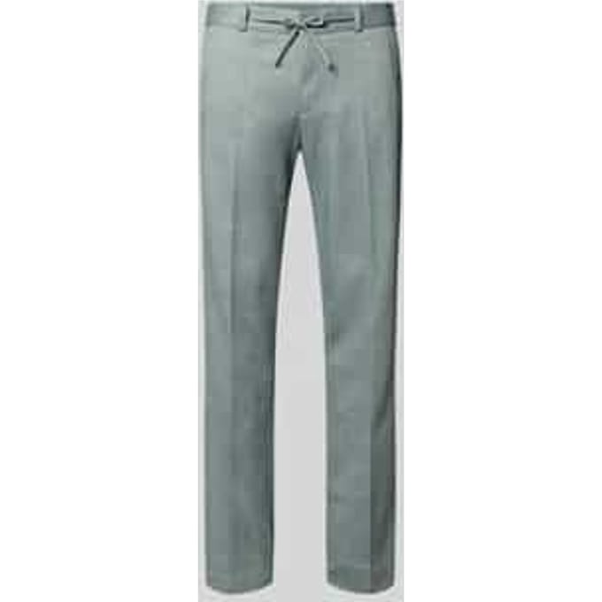 straight fit stoffen broek met bandplooien model 'Sparta'