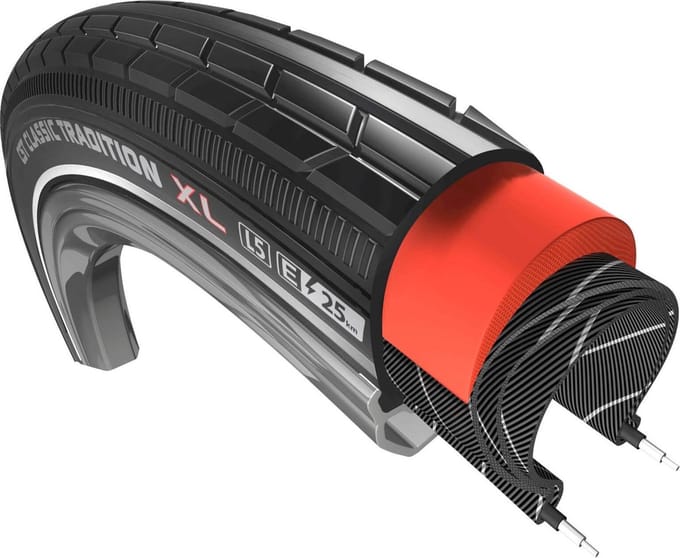 CST Retro fietsband - anti-lek 3mm - reflecterend bruin - 28x1.75 - stadgebruik