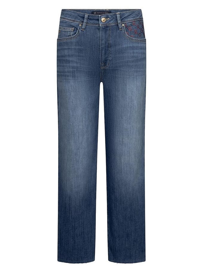 Jeans met siersteentjes in verkorte pasvorm model 'KIRA 6/8'