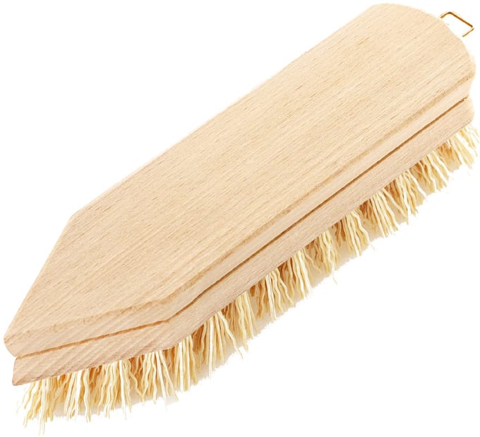 Peggy Perfect schrobborstel extra hard, hout naturel, spits