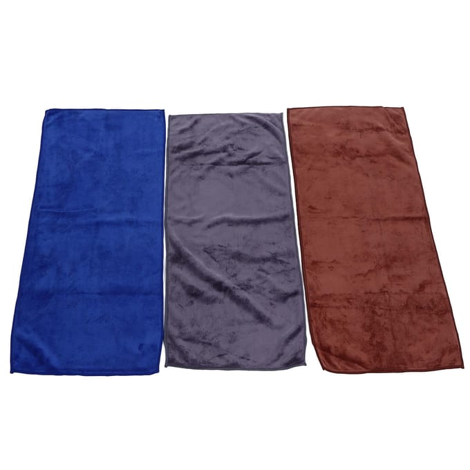 3 Stuks Multifunctionele Microvezel Auto Handdoeken Super Absorberend Auto Wassen Drogen Handdoeken Dubbelzijdig blue