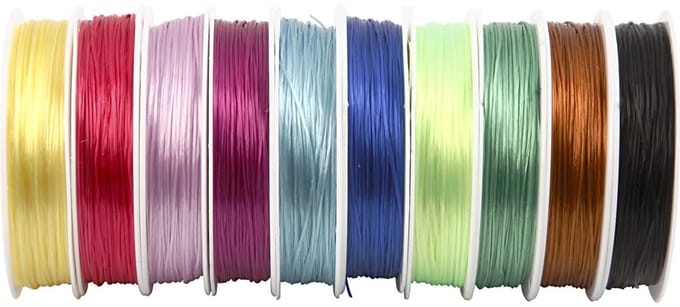 Elastisch koord, dikte 1 mm, diverse kleuren, 10x25 m/ 1 doos