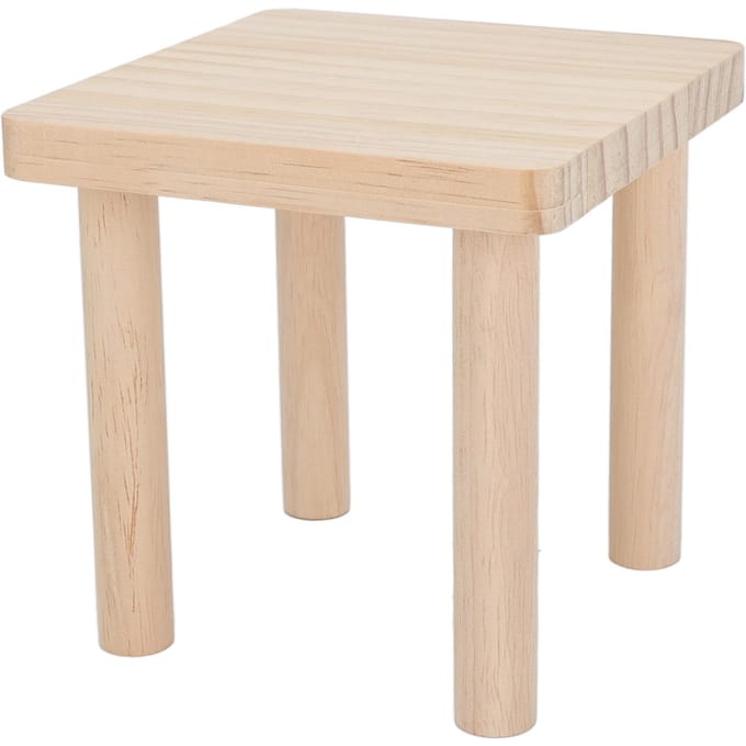 Hamster Jouer Plateforme en Bois Carrée Décorative Texture Naturelle Plateforme Support pour Hamsters Hamster Syrien beige