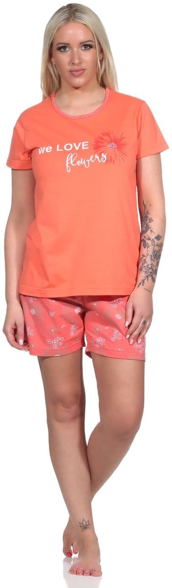 Shorty damespyjama met bloemenprint