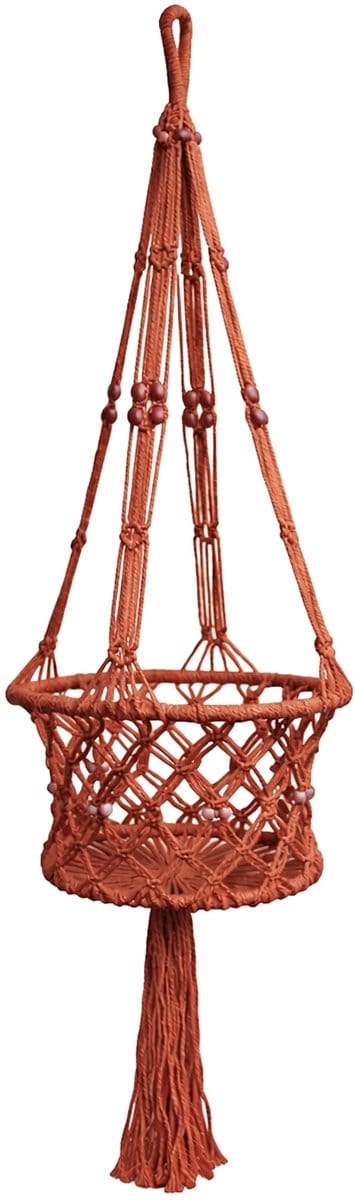 Lavandoux - Macramé Plantenhanger - Ø30 cm - Katoen - Terracotta