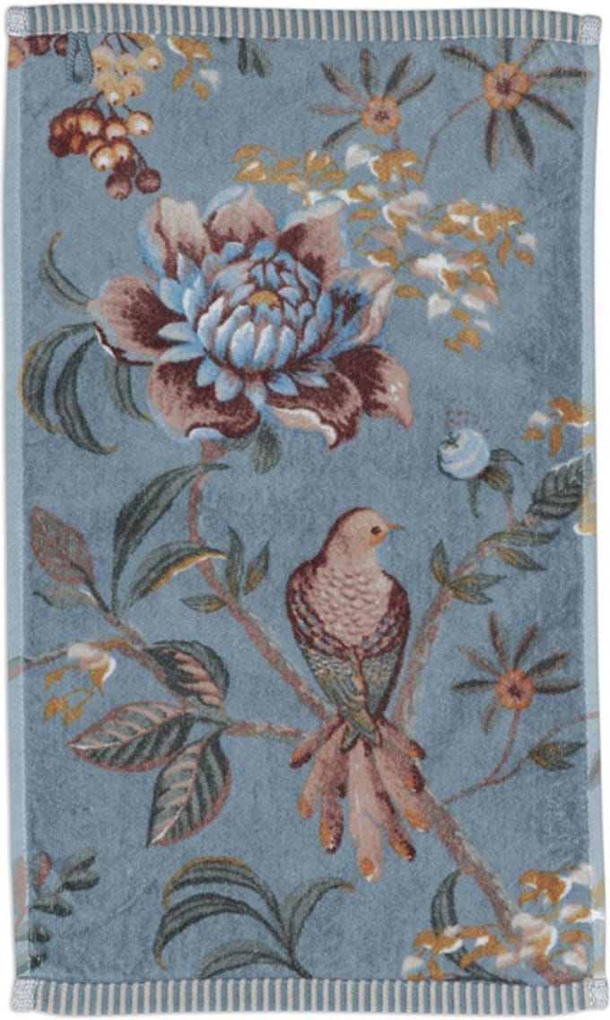 Pip Studio Handdoek Secret Garden Blue 55x100