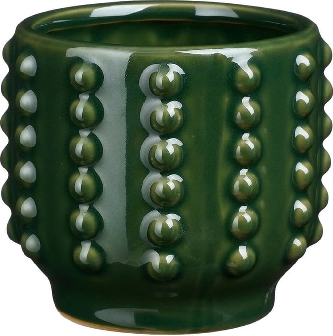 Mica Decorations Bloempot Boaz - gebobbeld - groen - 11 x 13 cm