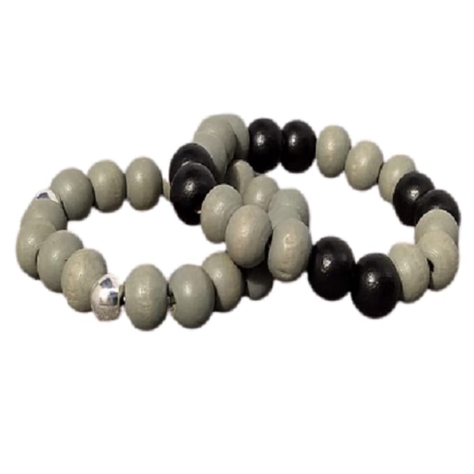 Armband-beads grey ball