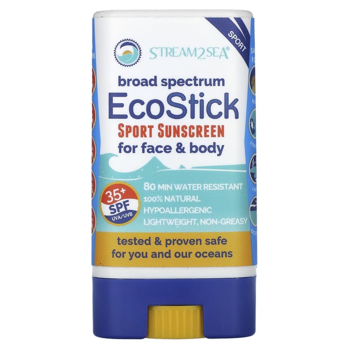 Stream2Sea, Ecostick Sports Sunscreen, Spf 35+, 14G(0.5Oz) blue