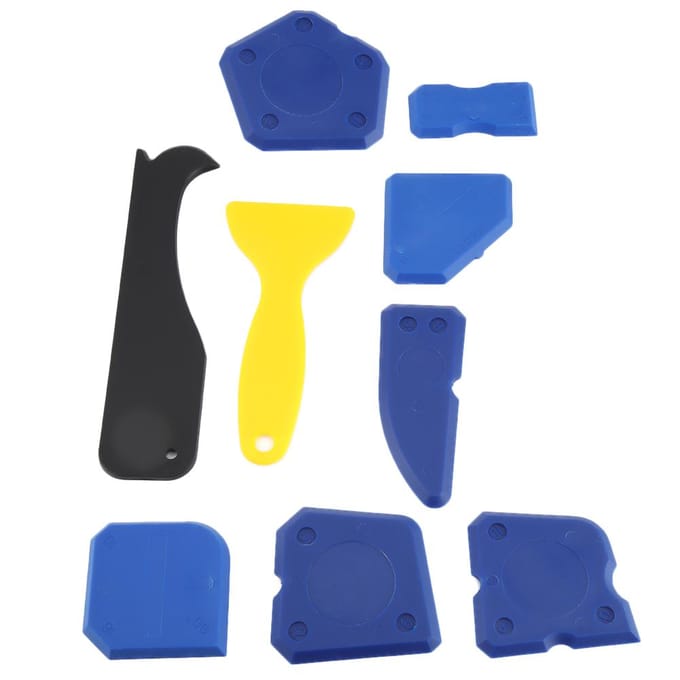 9-delige set Siliconenkit Verwijderaar Glas Schraper Voegkit Afwerking Schoonmaakgereedschap Set blue