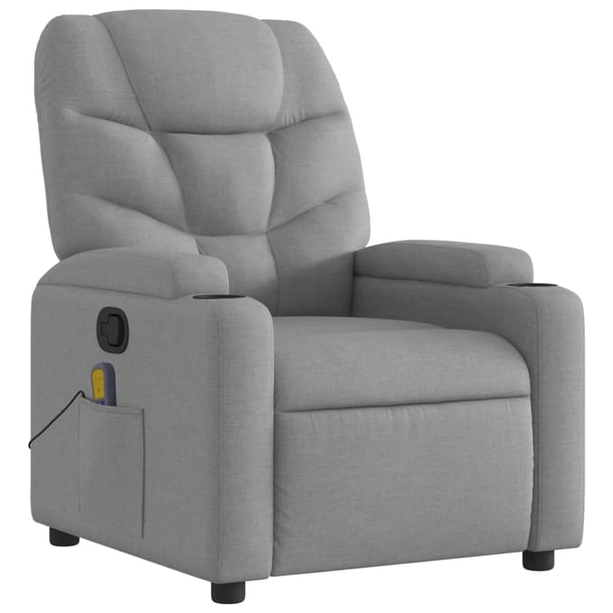 vidaXL - Massagestoel - met - lichtgrijze - stof