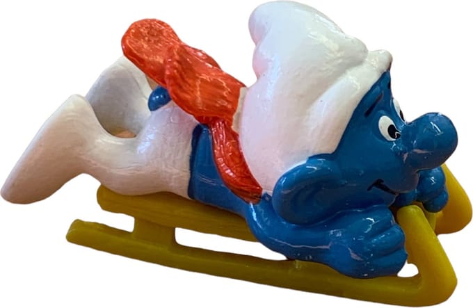 De smurfen - supersmurf 40201 - smurf op de slee - kunststof - schleich