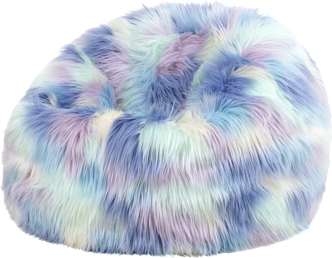 icon - Kingston Kinderzitzak Stoel - Fluffy Pluche Imitatiebont - Eenhoorn