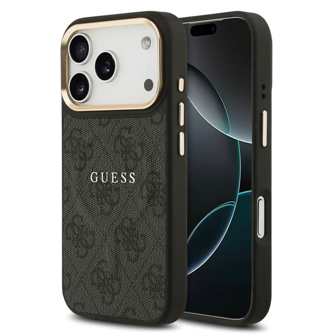 Guess Classic 4G Logo Backcover met MagSafe voor de Apple iPhone 17 Pro Max - Zwart