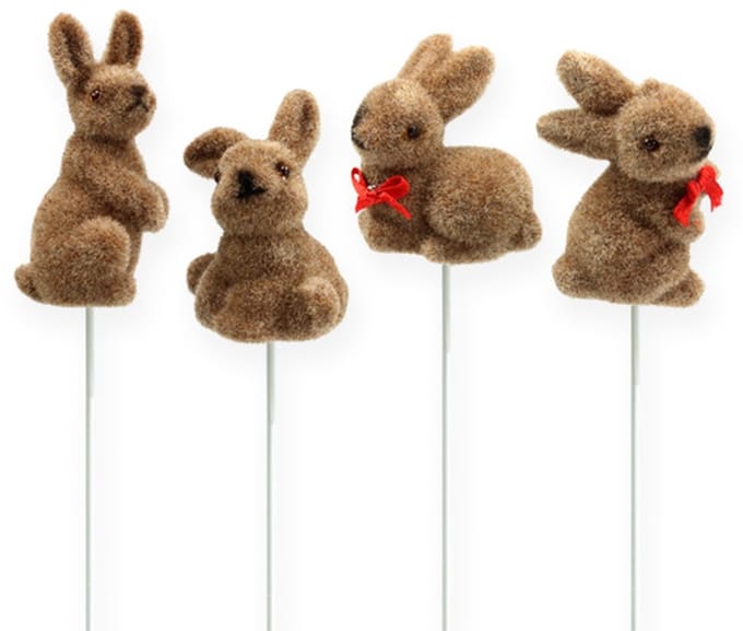 Paashaasjes op draad, assorti, 5cm - 7cm 20 st, 20 Stück