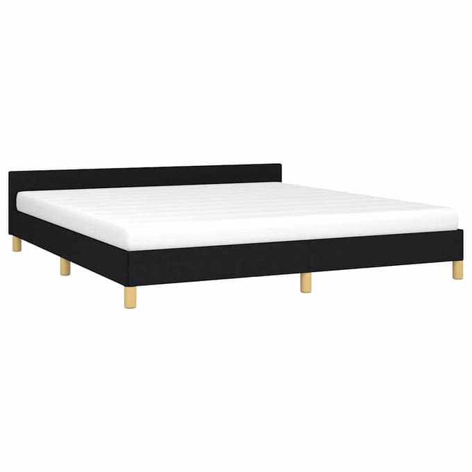 vidaXL - Bedframe - zonder - matras - stof - zwart - 160x200 - cm