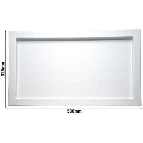 GGM Gastro (6 Stück) GN-Tablett 1/1 - FRAMES - Melamin - Höhe: 20mm - Weiß