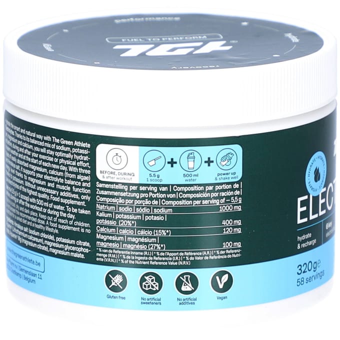 The Green Athlete Electrolytes Pure 320 Poeder