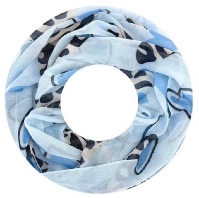 Dunne Colsjaal - Print - (33753#) - Blauw