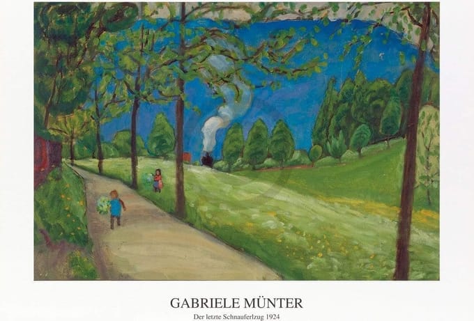 Kunstdruk Gabriele Münter - Der letzte Schnauferlzug 1924 90x70cm