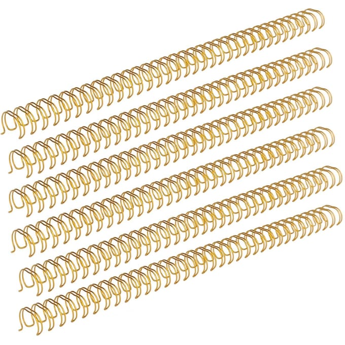 Dubbeldraads bindrug 1 2in diameter 34 lussen 3:1 Steek 100 Vel Capaciteit IJzerdraad Bindring goud