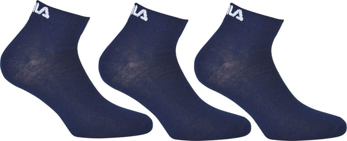 FILA Sokken Quarter Plain Zwart - 3 Paar - Maat 43-46