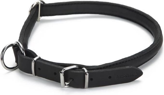 Beeztees leren halsband Djenga. Zwart. 59 cm.