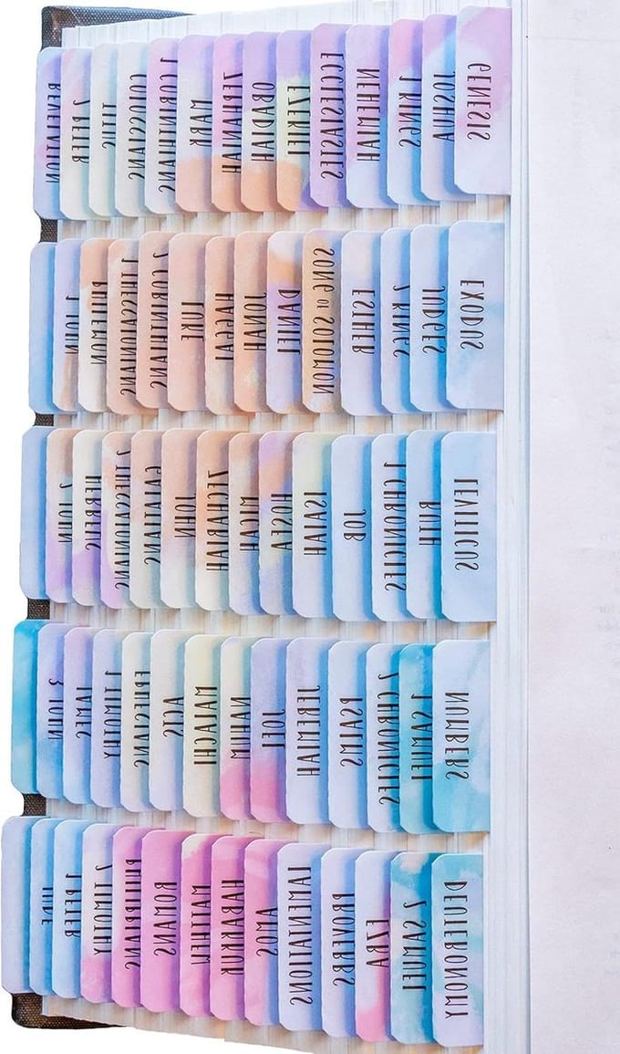 Bijbel Tabs - Bijbel Index Tabs - Bijbel Journaling - Water- en Scheurvast - 81 stuks - Pastel