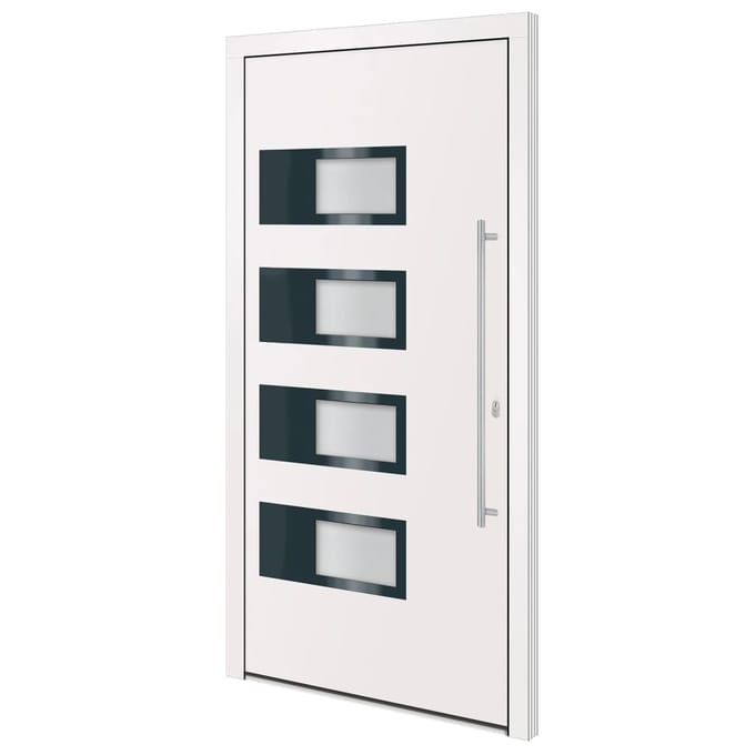 vidaXL Voordeur 110x210 cm aluminium en PVC wit