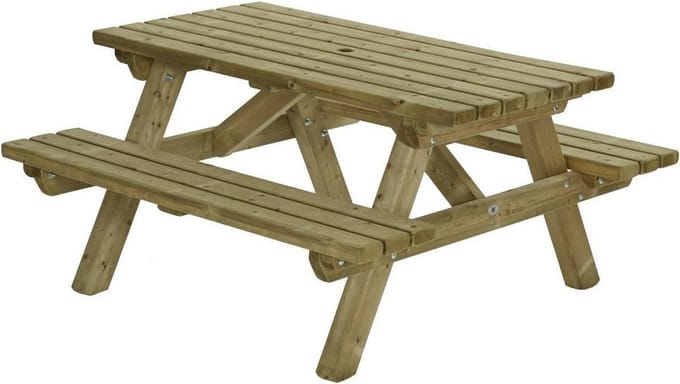 Talen picknicktafel - 150x150 cm - 45 mm dikke plank