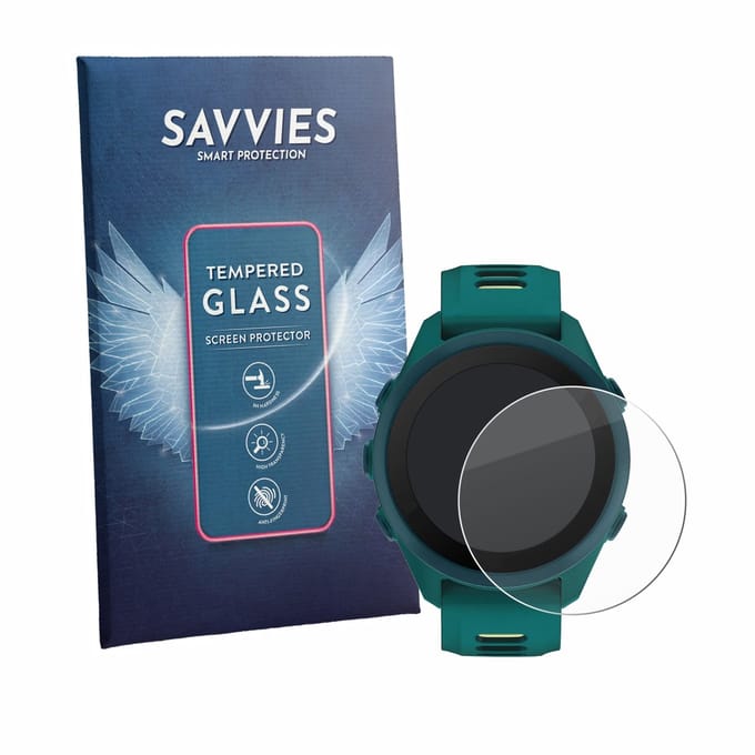 Savvies - Glas Screenprotector voor Garmin Forerunner 170 Music - Gehard Beschermglas 9H