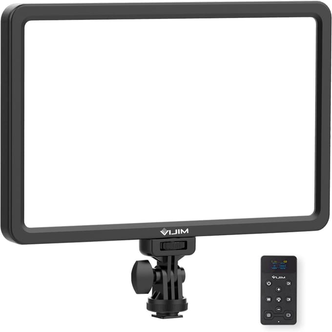 VIJIM VL192 Draagbare Flat Panel Light LED Video Light 2500K-9000K Bi-color Temperatuur Dimbaar USB zwart