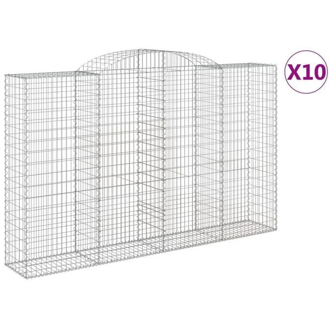 vidaXL - Schanskorven - 10 - st - gewelfd - 300x50x180/200 - cm - ijzer
