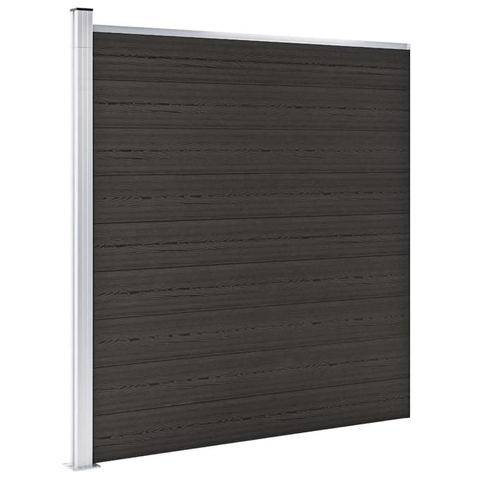 vidaXL - Schuttingpaneel - 175x186 - cm - HKC - zwart