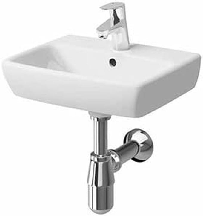 Opzetwasbak Rechthoekig - Wastafel met overloop - Moderne badkamer - Keramisch materiaal - 45 x 35 cm - Wit