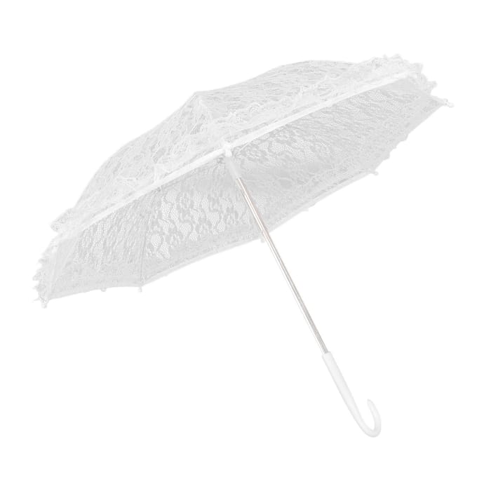 Parapluie en dentelle blanc pour mariage, broderie, décoration de scène white