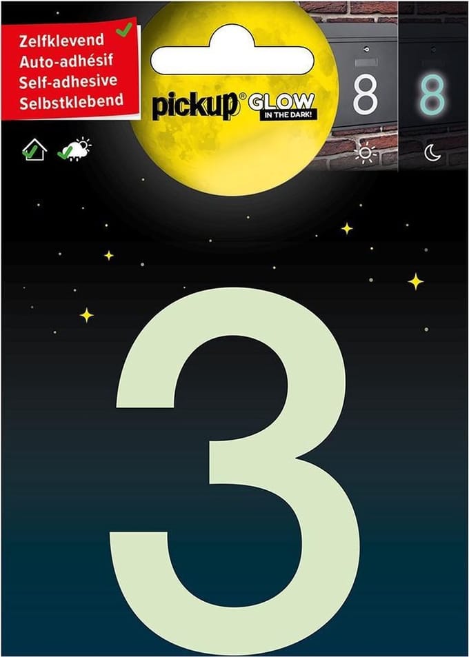 Pickup Glow in the dark Huisnummer 3 - 7 5 cm