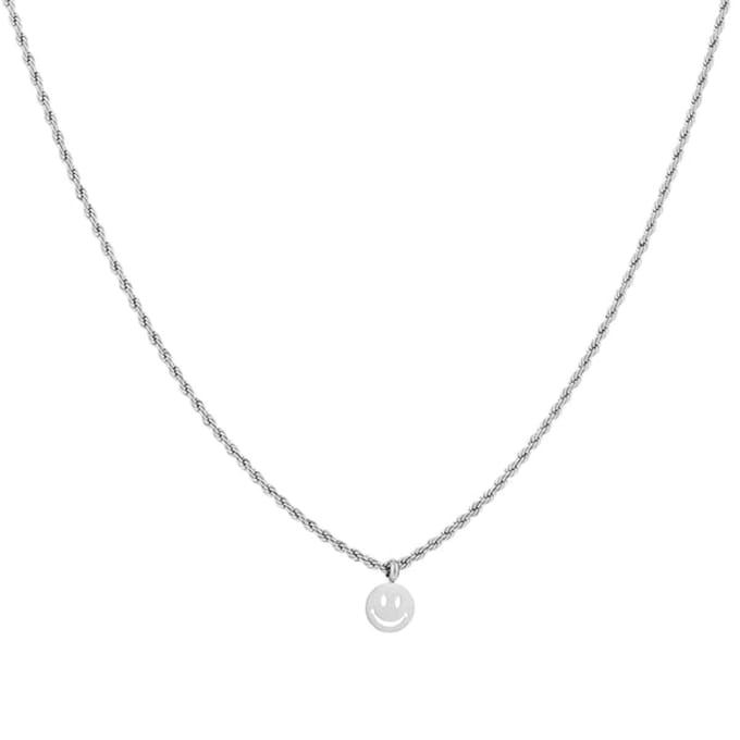 Bijoutheek Ketting Smiley Gedraaid Zilver