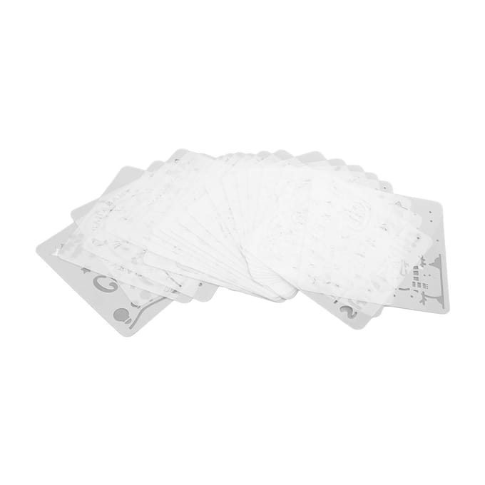24pcs Pochoir Mural Réutilisable PET Lavable Thème de Noël Modèle pour Artisanat Projets DIY white