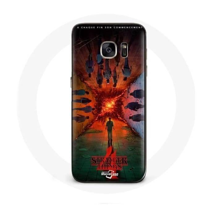 Coque pour Samsung Galaxy S6 Stranger Things Saison 4 Affiche Equipages de la Nouvelle Théorie